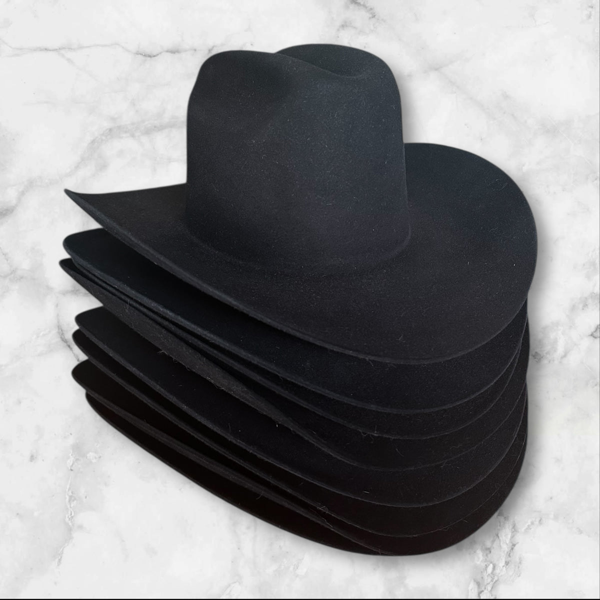 Preblocked Hat Bodies WITHOUT sweatband - 100% second quality fur felt - 220 gms - Black
