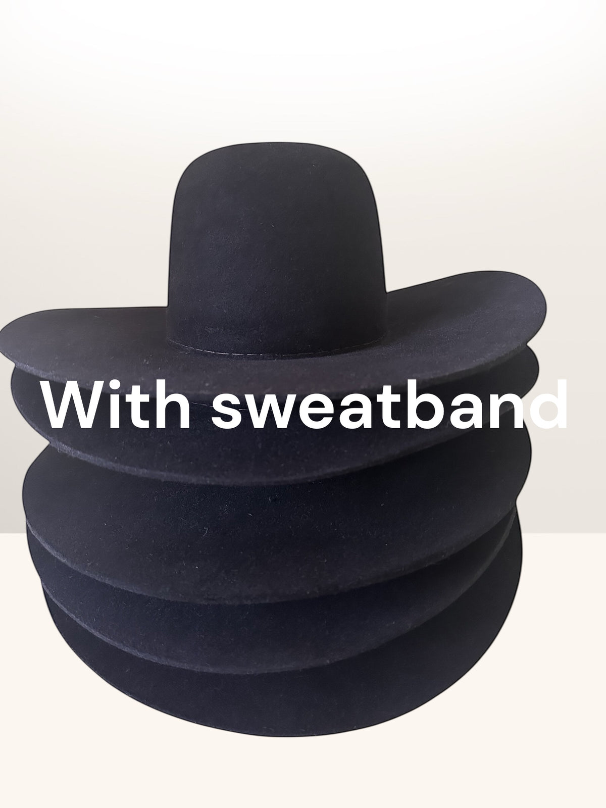 Hat Bodies with sweatband - 100% fur 200 gms - Black