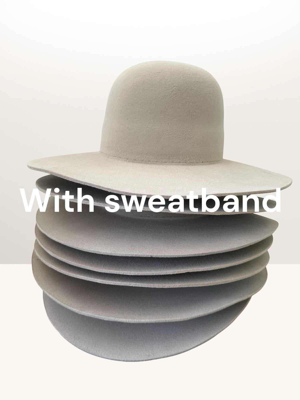 Hat Bodies with sweatband - 100% second quality fur felt - 220 gms - Bone