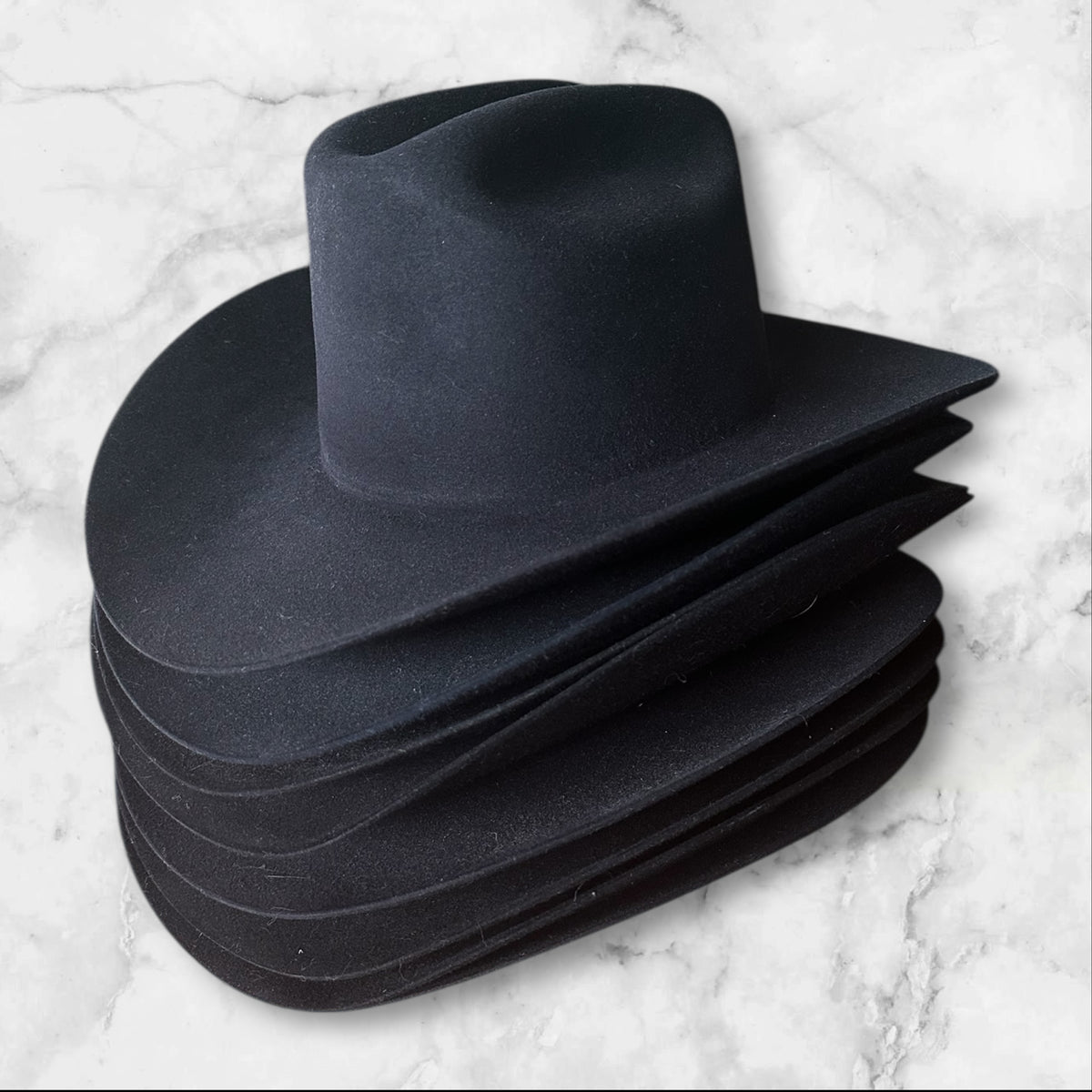 Preblocked Hat Bodies WITHOUT sweatband - 100% second quality fur felt - 220 gms - Black